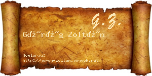 Görög Zoltán névjegykártya