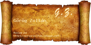 Görög Zoltán névjegykártya
