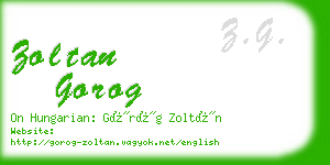 zoltan gorog business card